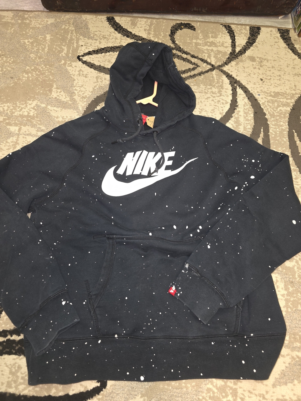 Nike Black Paint-Splatter Pullover Hoodie